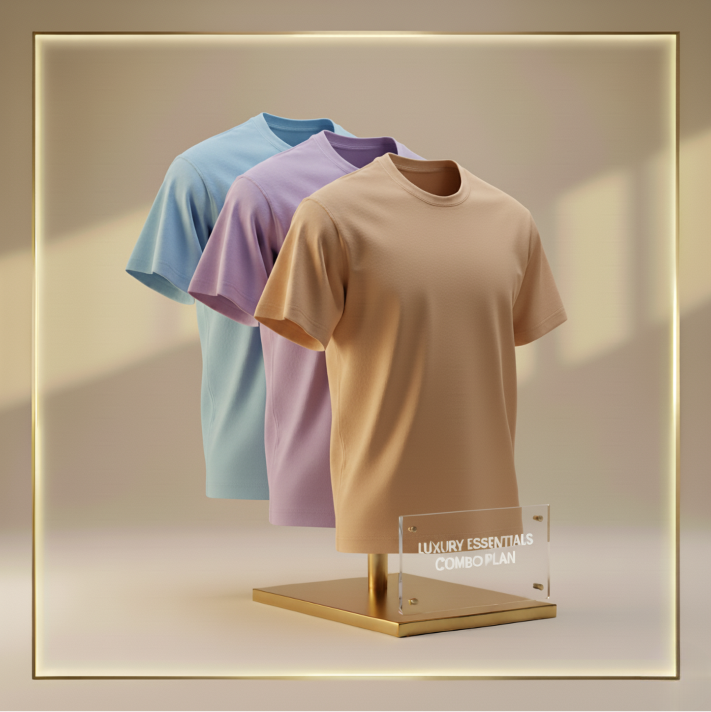 Combo Regular T-shirt(Beige-Lavender-Baby Blue)