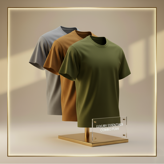 Combo Regular T-shirt(Olive Green-Mustard Yellow-Steel Grey)